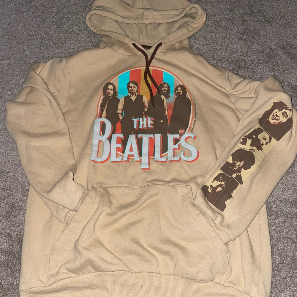 The Beatles Tan Hoodie Sweater